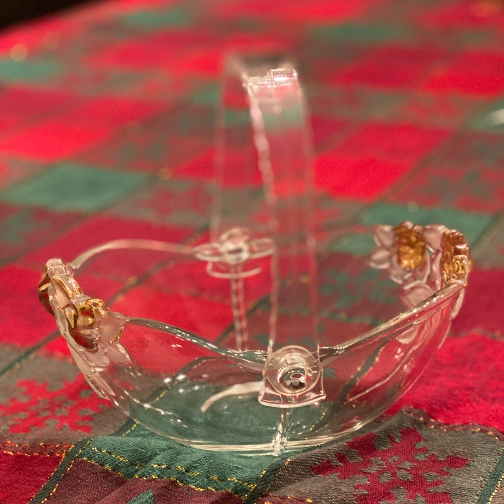 Glass candy dish basket